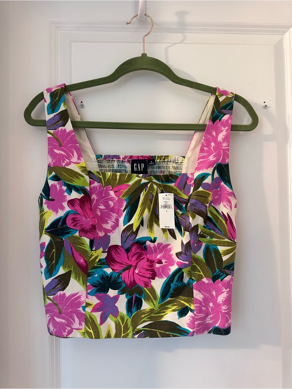 GAP Pink Floral Crop Tank Top